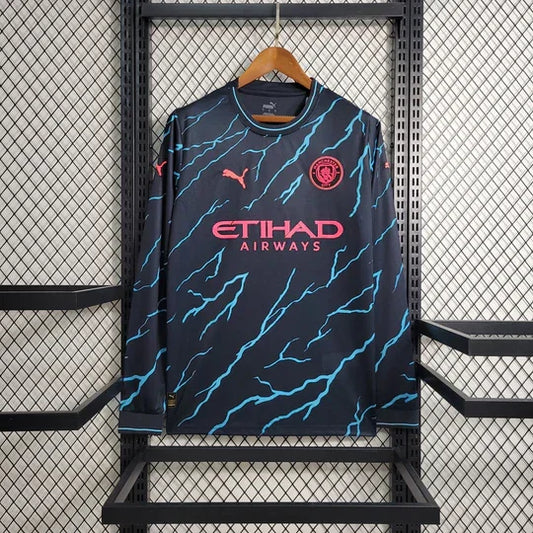 Trikot Manchester City Auswärts 2023 2024 Langarm